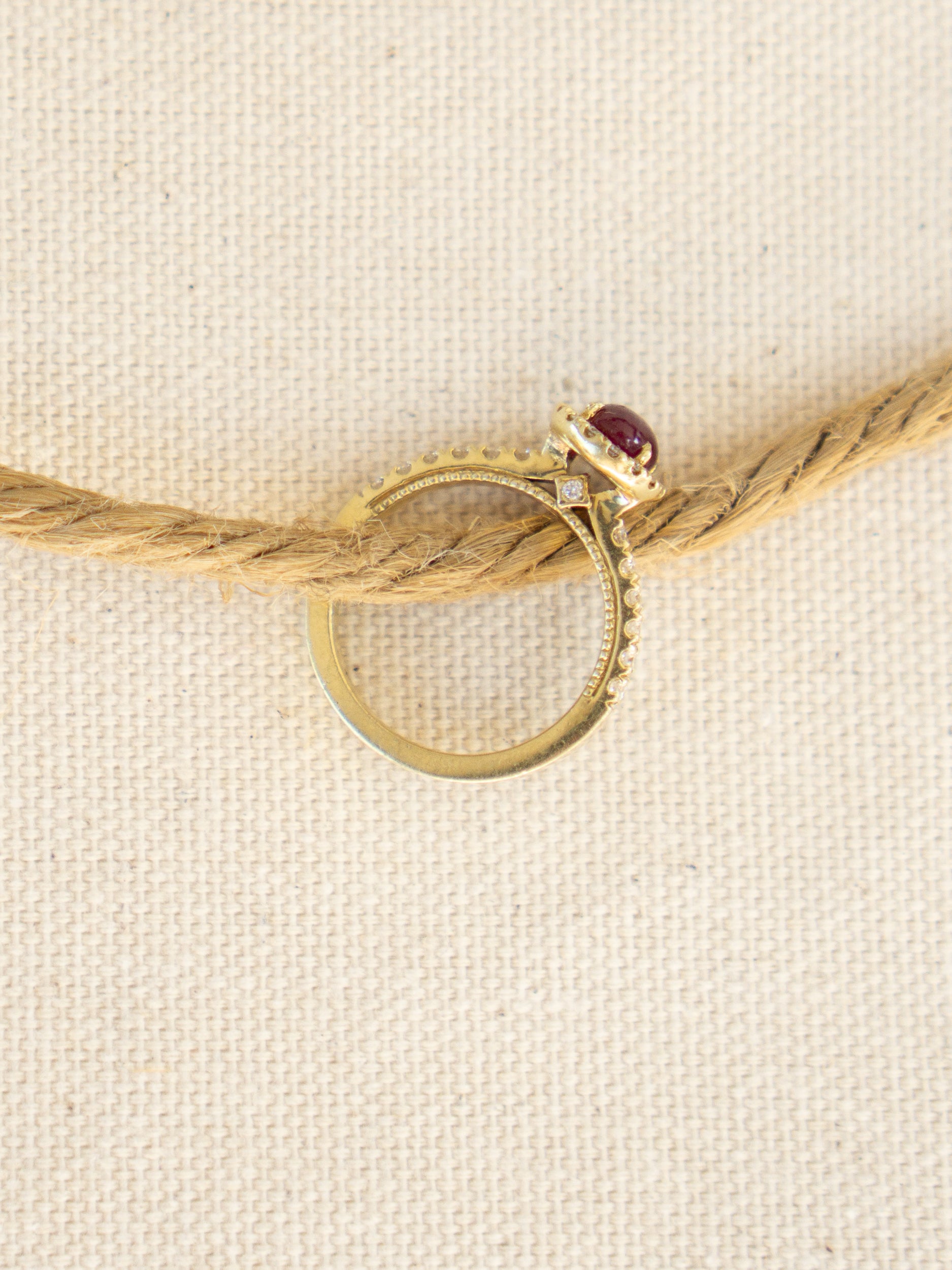 Ruby Diamond Halo Ring