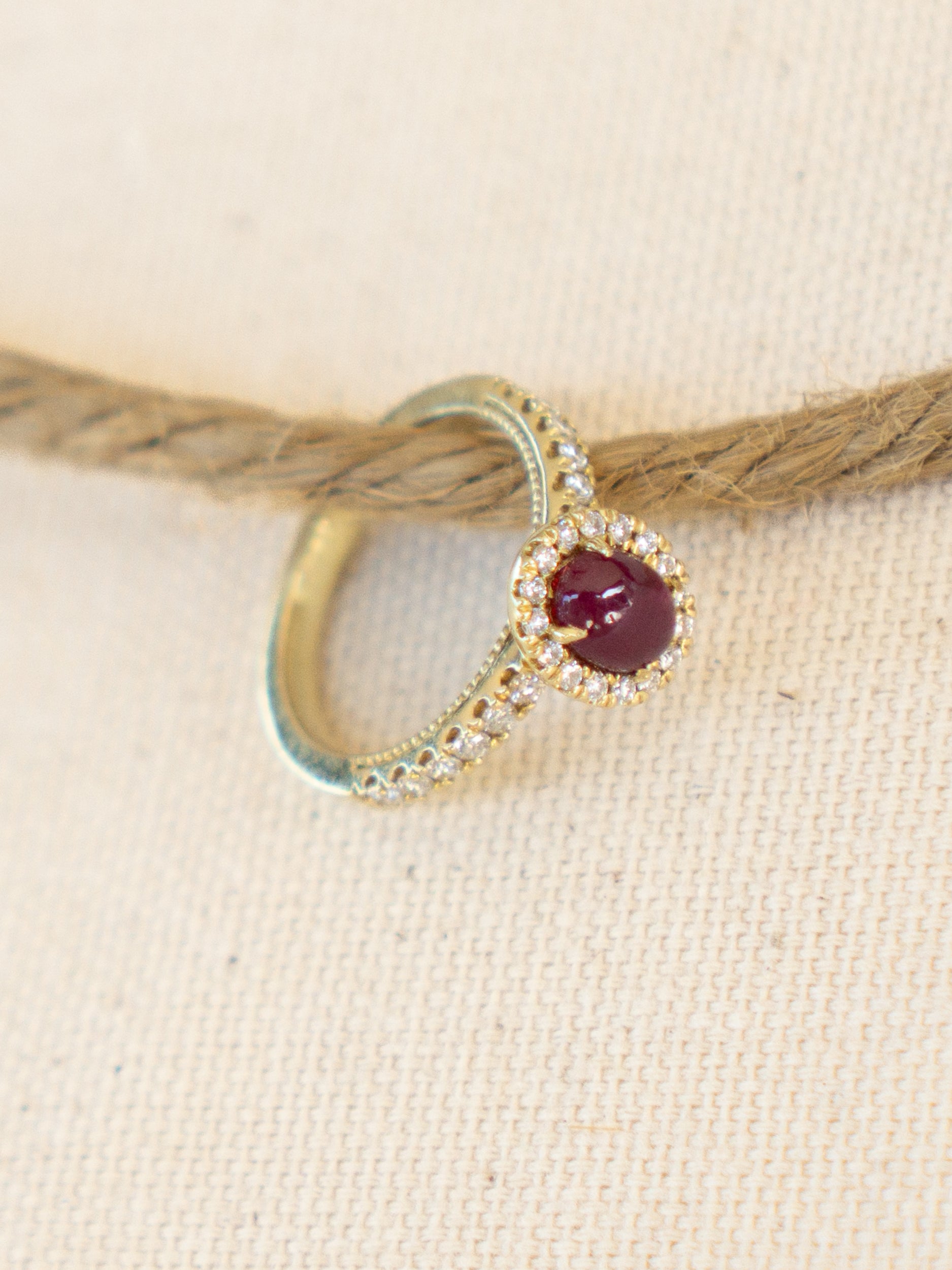 Ruby Diamond Halo Ring