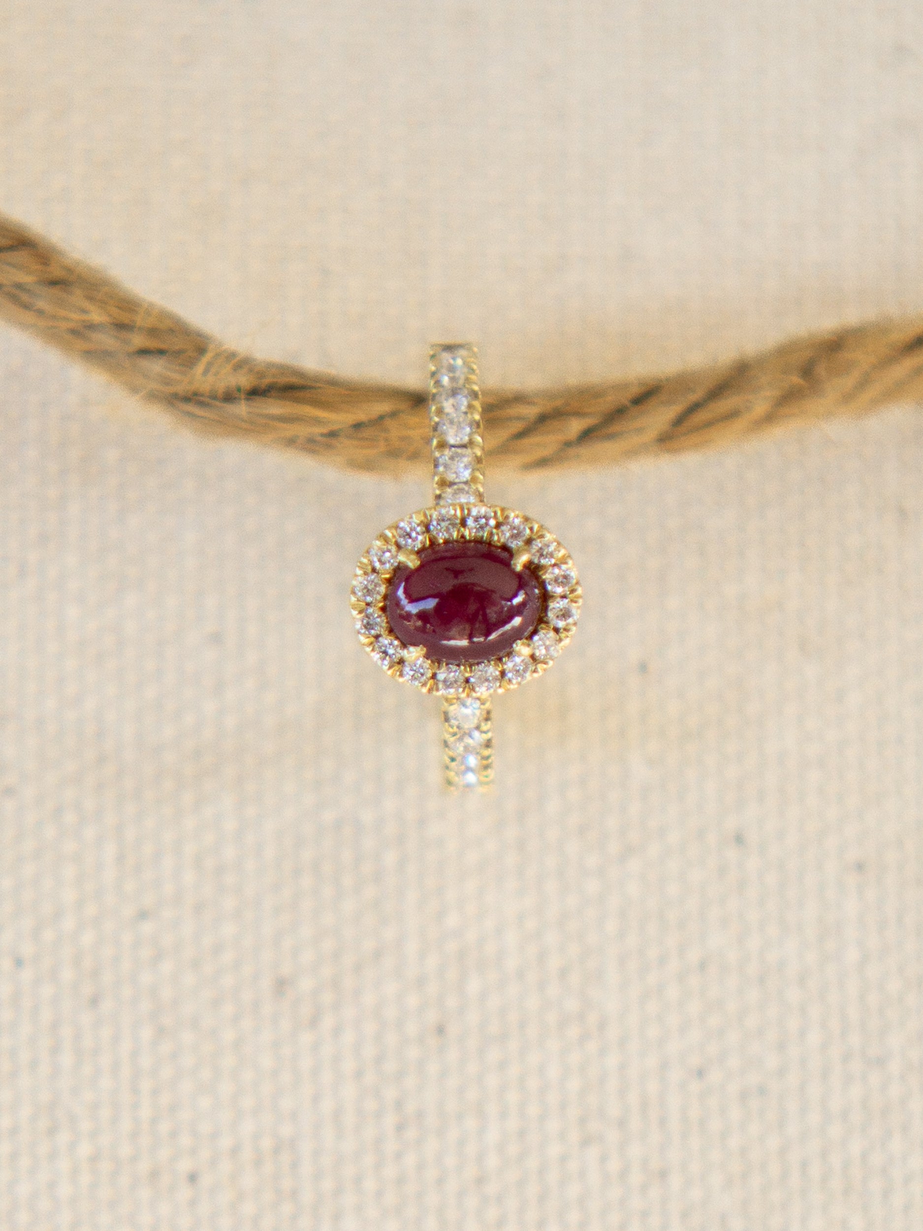 Ruby Diamond Halo Ring