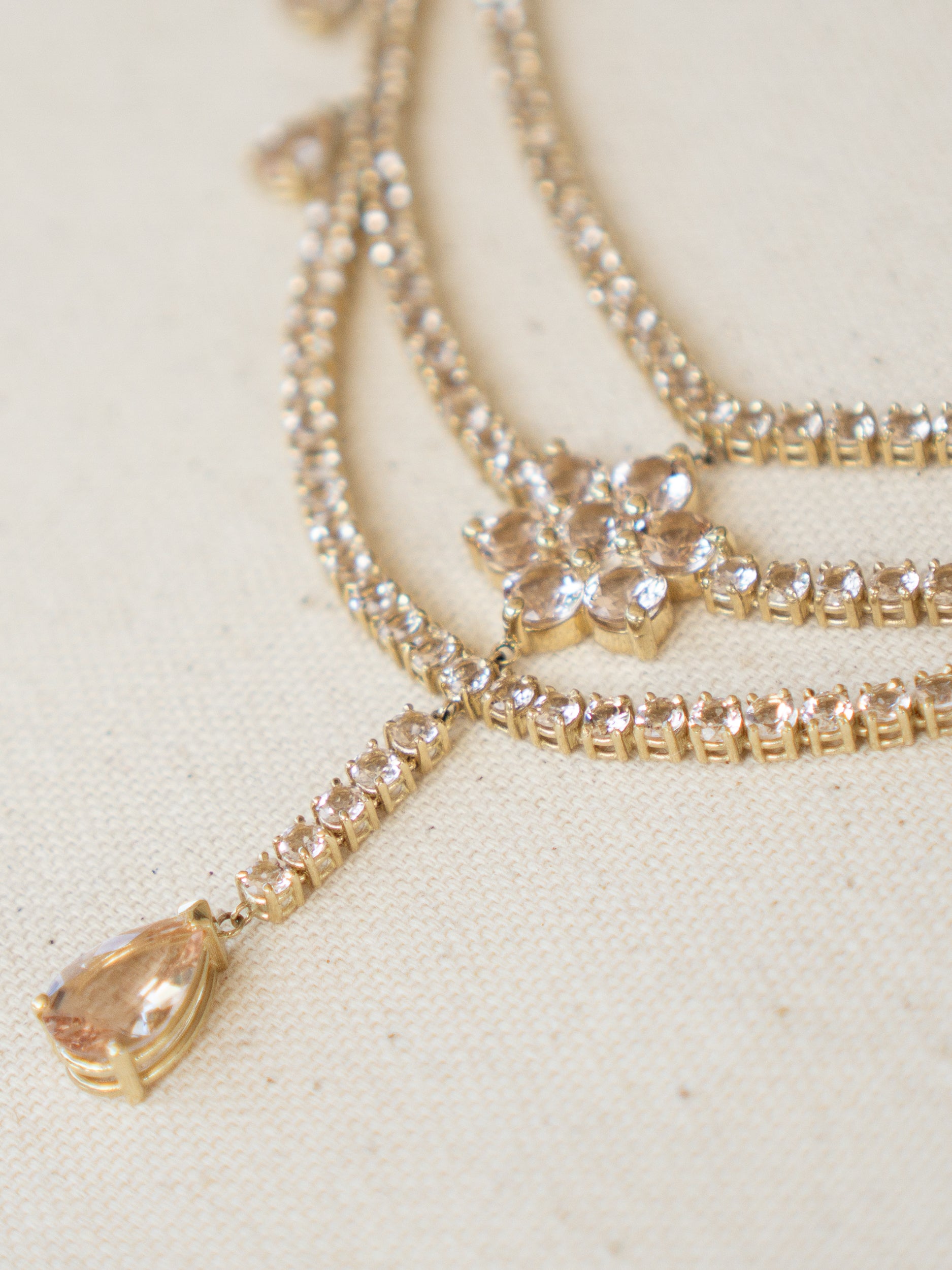 Champagne Morganite Cascade Necklace