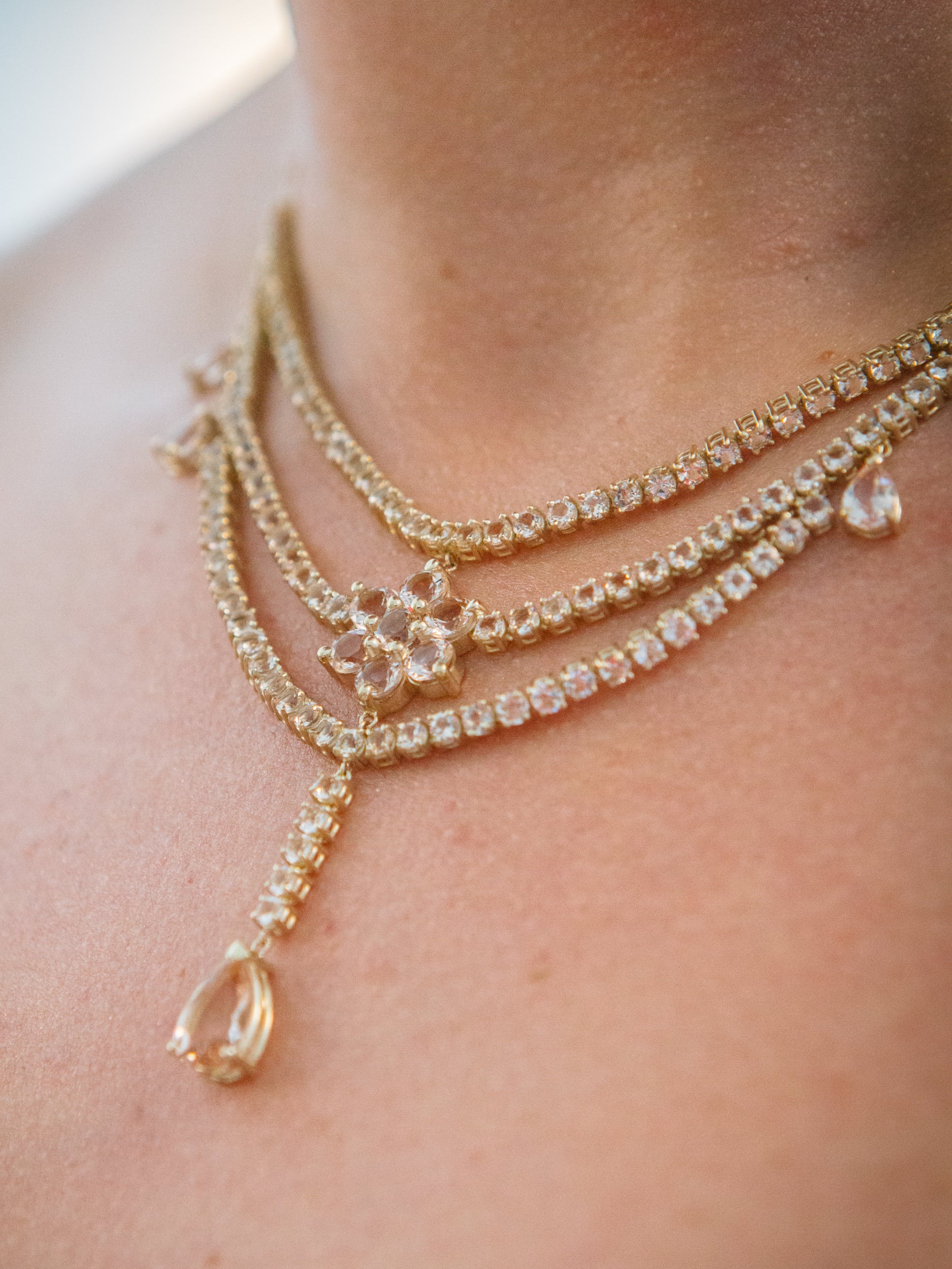 Champagne Morganite Cascade Necklace