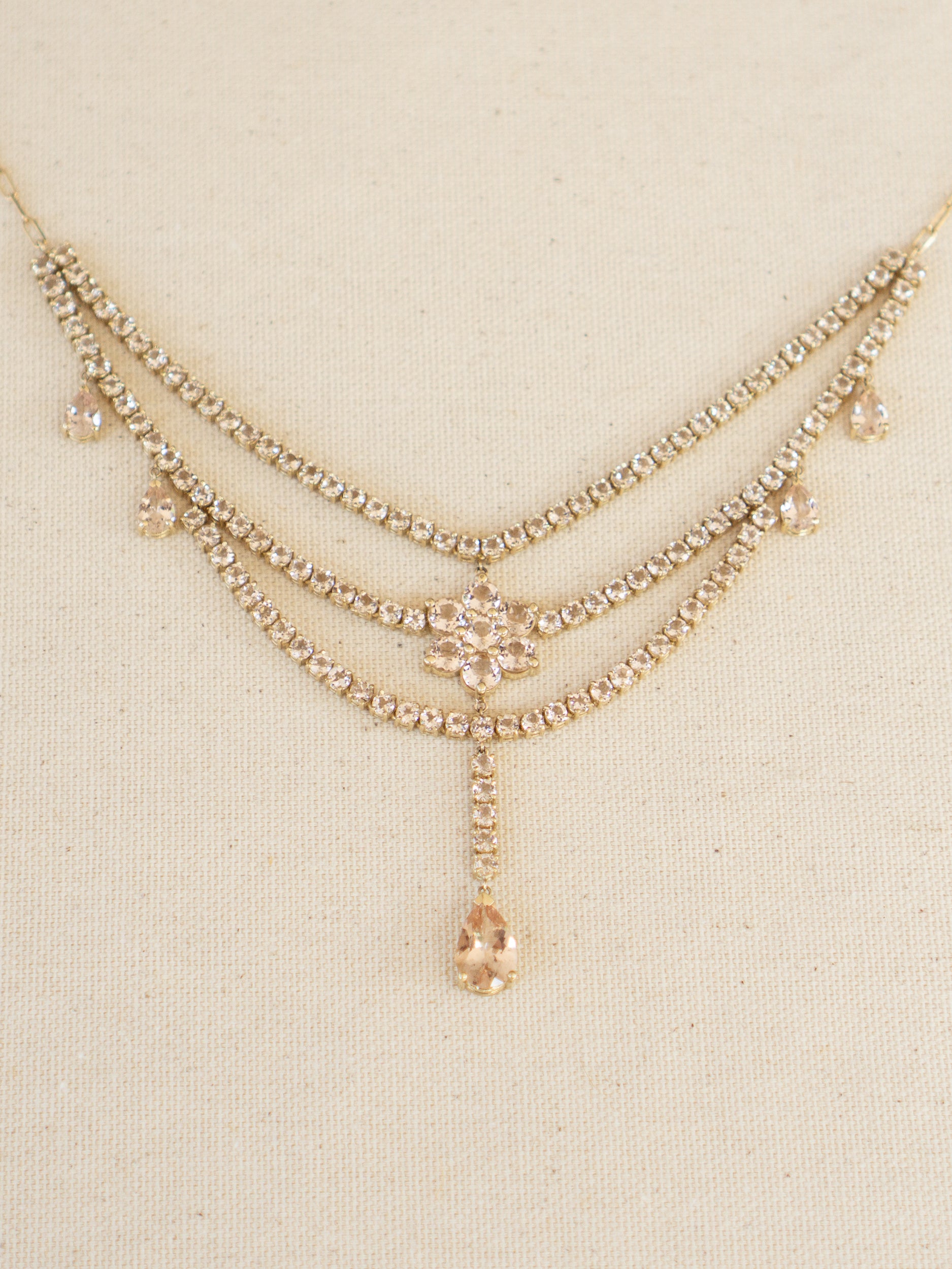 Champagne Morganite Cascade Necklace