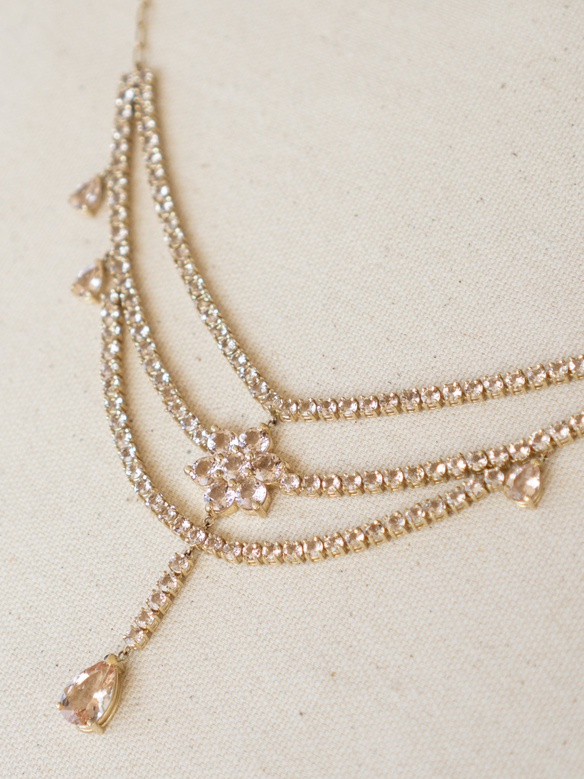 Champagne Morganite Cascade Necklace